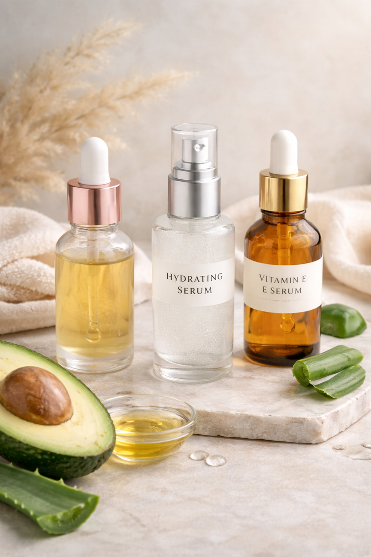 Hydraterende serums voor droge huid – serums die vocht aanvullen en de huid voeden voor een soepele en gehydrateerde huid.