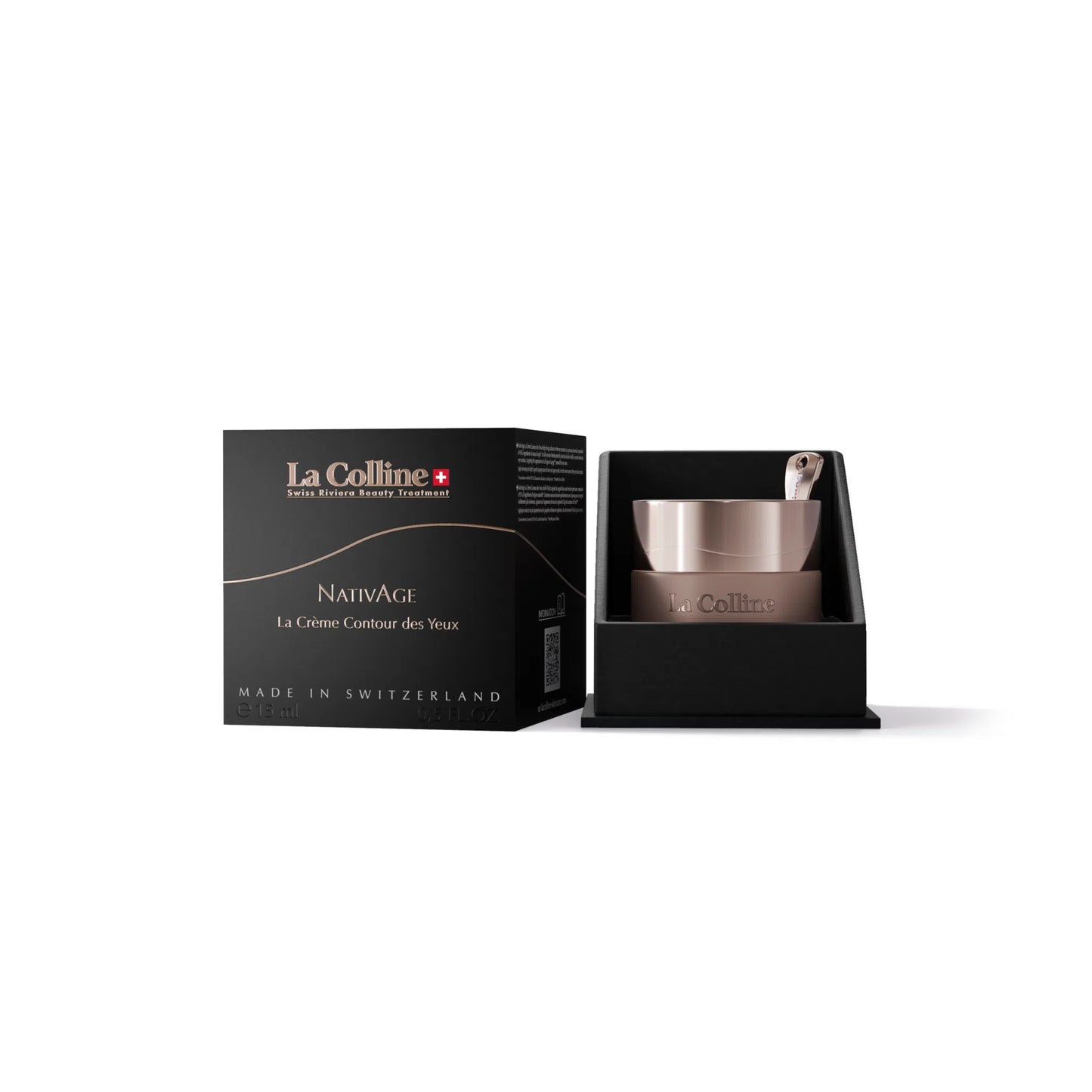 la colline Nativage Eye Cream met zwarte bij extract en peptiden.