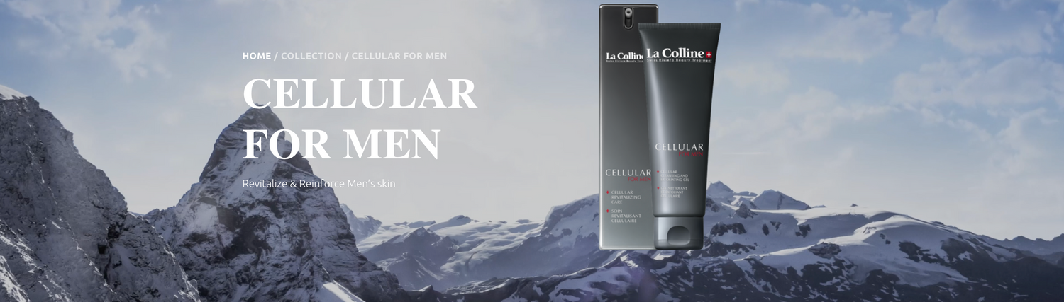 CELLULAR FOR MEN, de anti-verouderingslijn voor mannen van La Colline, biedt innovatieve en aanvullende huidverzorgingsproducten die speciaal zijn ontwikkeld om mannen te helpen een onberispelijke, jeugdig ogende huid boordevol energie te herstellen .