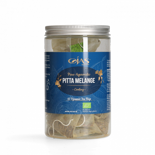 Ojas Pitta thee, cooling – 15 stuks (Holy, Tulsi, Hibiscus, Rozenbottle, Kaneel, Gember, Zoethout, Curcuma, Cardamon)